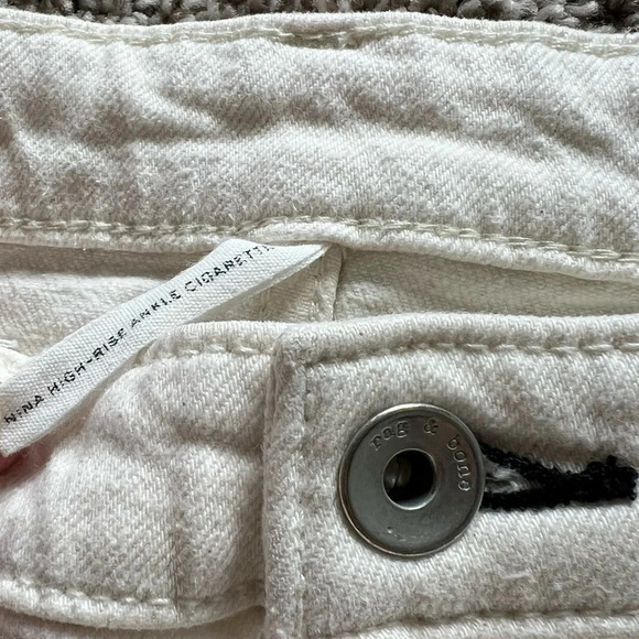 NWOT Rag & Bone Nina High Rise Ankle Slim Straight Cigarette Jeans Ecru Denim 32 - Picture 9 of 11